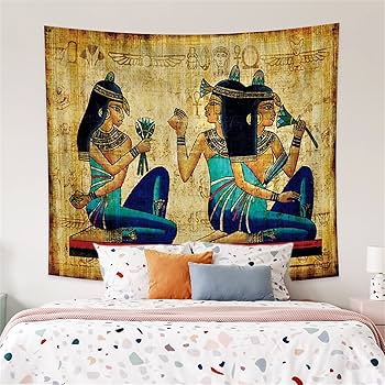 エジプト タペストリー シルク 鳥柄 手織り Amazon.co.jp: 150x130cm 古代エジプトのタペストリー、着色された塗装